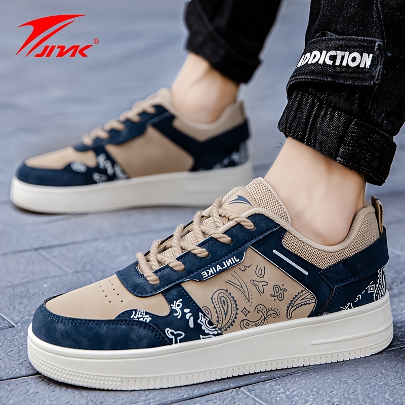 JINK Men's Skate Shoes, Alphabets Number Print Lightweight Casual Sneakers  For Outdoor, Elevator Shoes Men's Shoes
