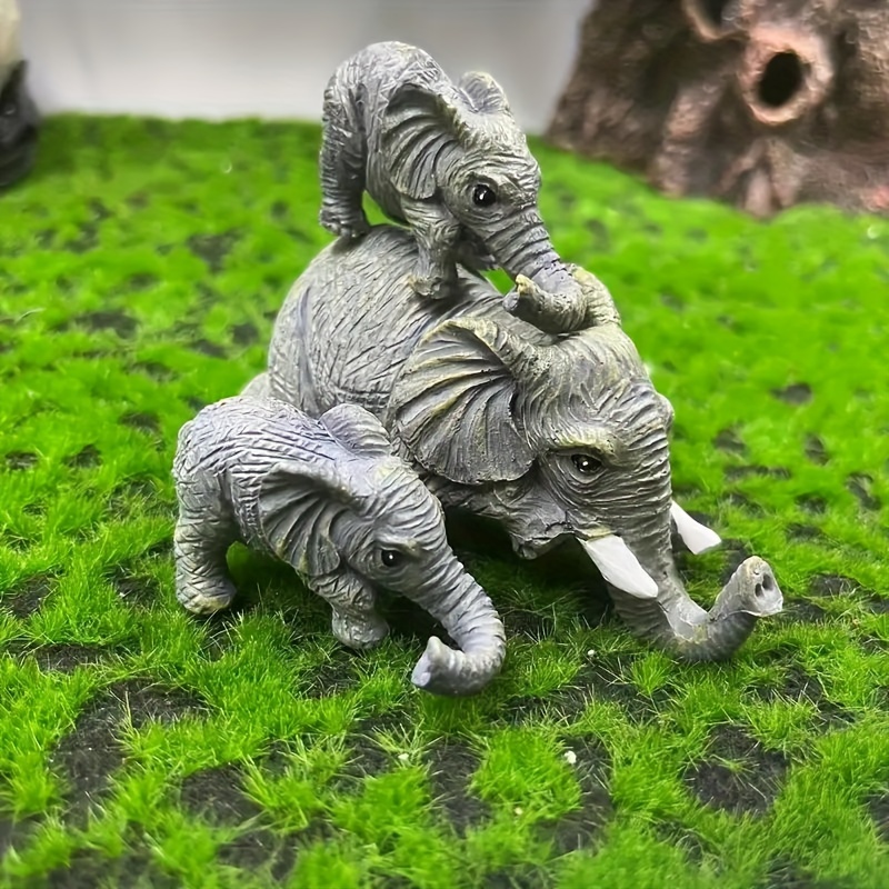 Collectable Elephant Shelf Sitter 3Pcs Set, Mother Elephant Hanging Baby  Elephants on The Edge, Mantelpiece Decoration, Hand-Painted Resin Figurines  for Home Decor Gift : : Home