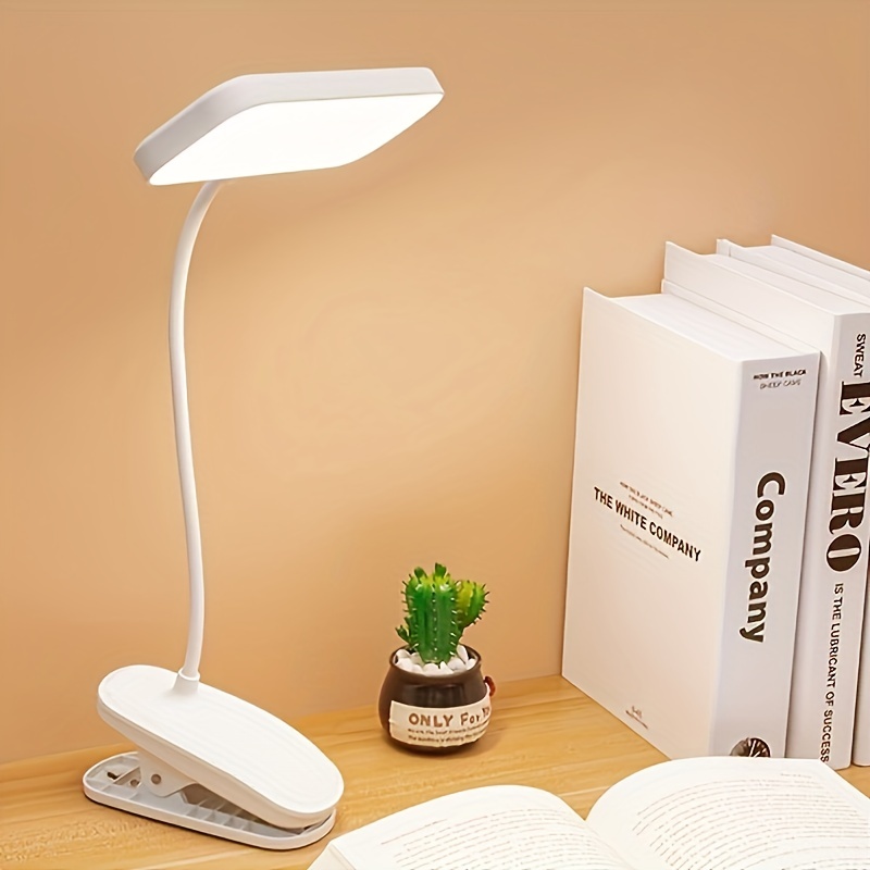 1pc 360° Lampe de Table Flexible Avec Clip, Lampe de Bureau à LED