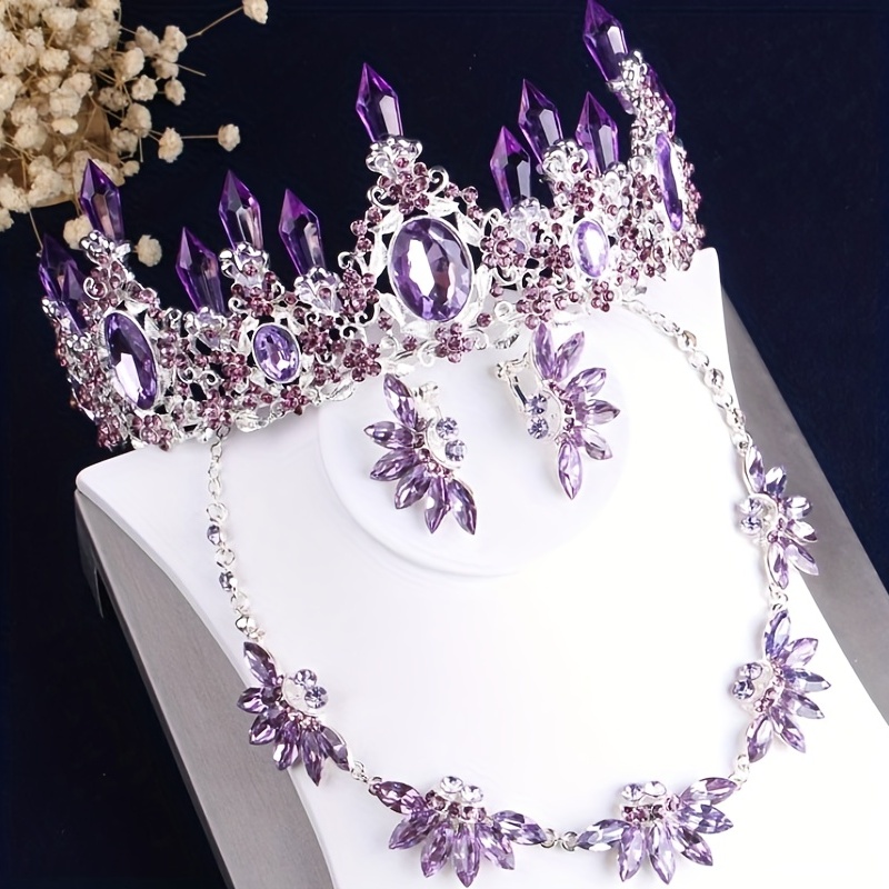 3pcs Baroque Crystal Bridal Jewelry Set