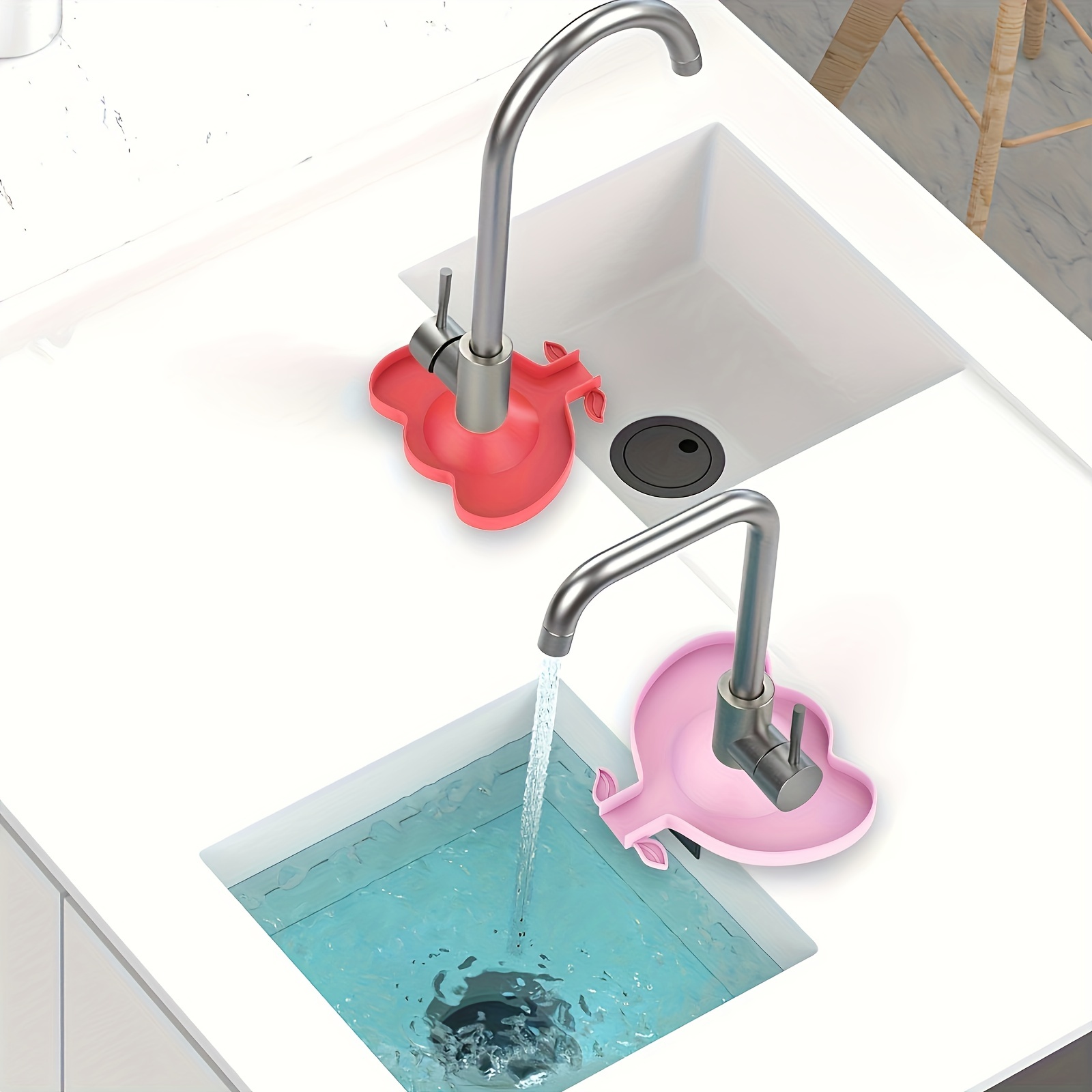 Kitchen Silicone Faucet Mat Flower Sink Splash Pad Drain Pad - Temu