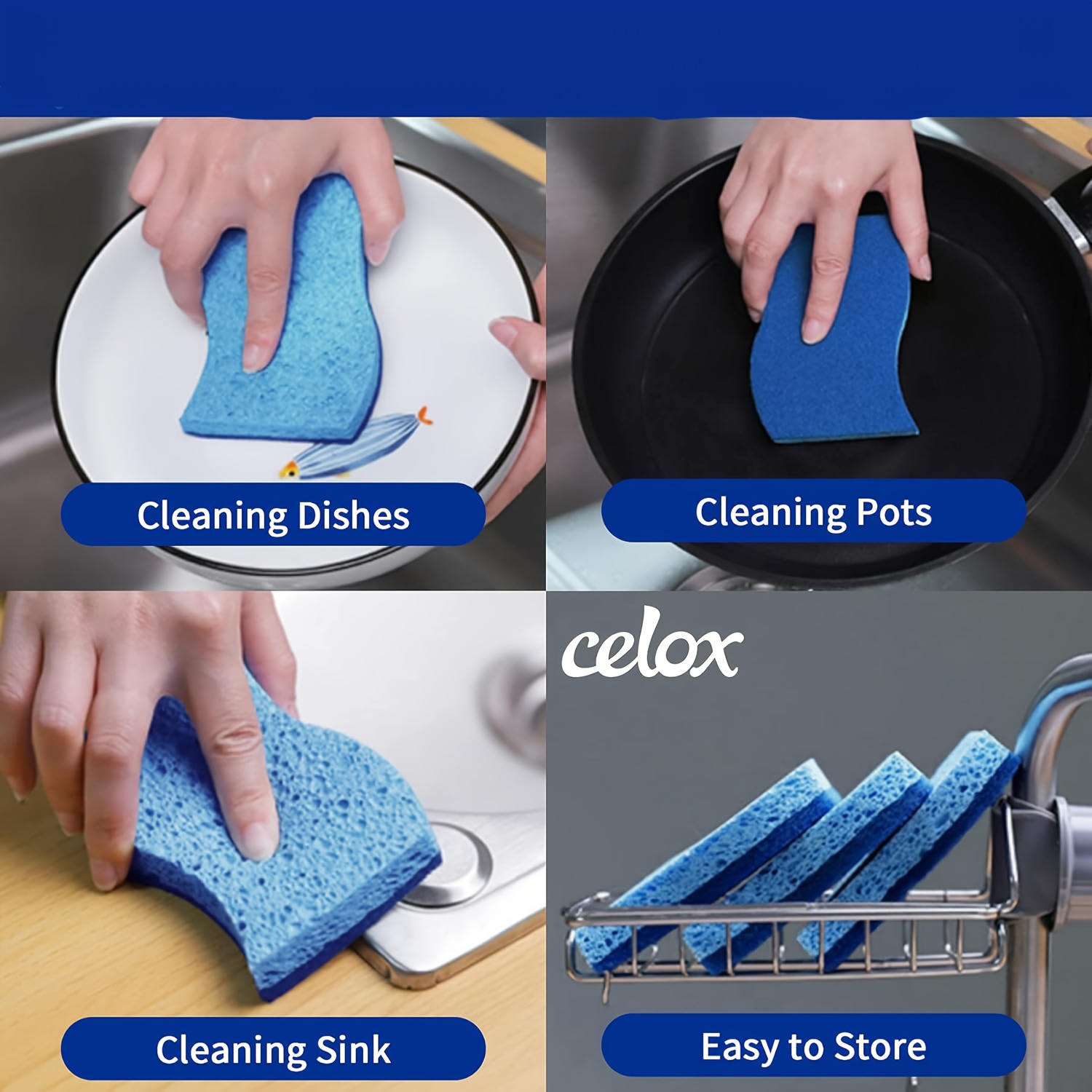  Non Scratch Dish Scrubbers for Cleaning Dishes (6 Pack