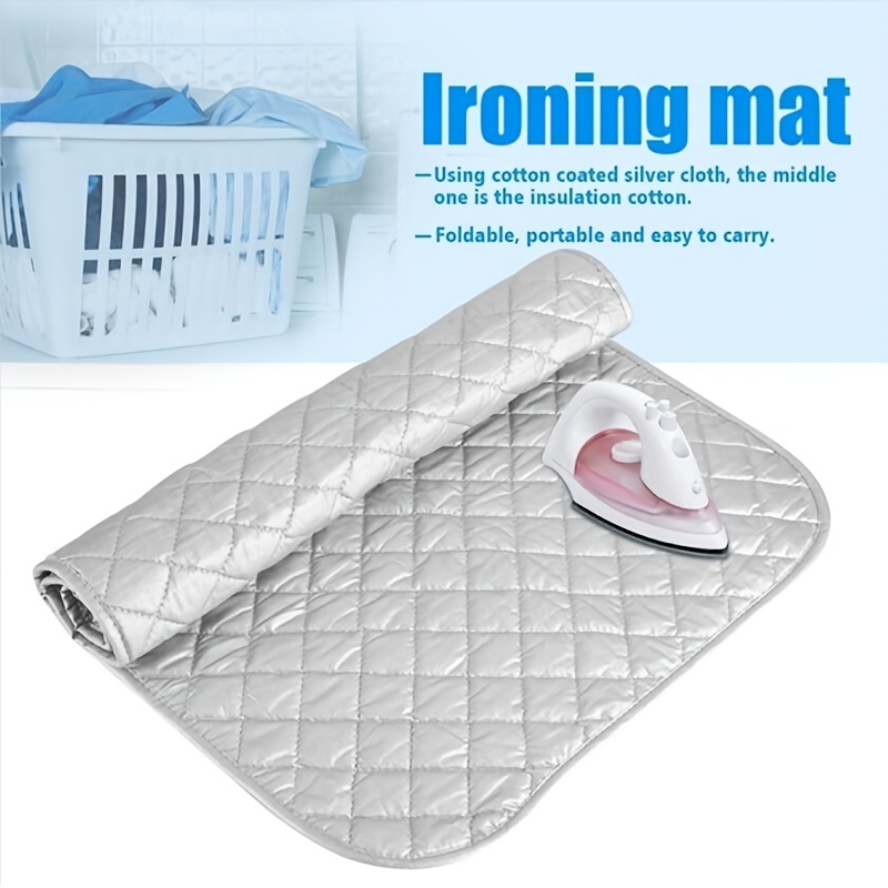 Tropical Green and Blue on Blue Portable Ironing Pad, Ironing Pad Mat,  Traveling Ironing Mat