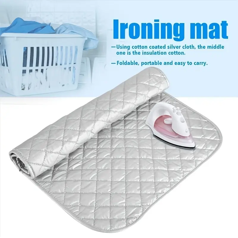 ZAMEY Ironing pad,Garment Steamer Ironing Glove,Portable Travel Ironing  Blanket,Silicone Iron pad,Washer Dryer Heat Resistant Pad,for Table Top