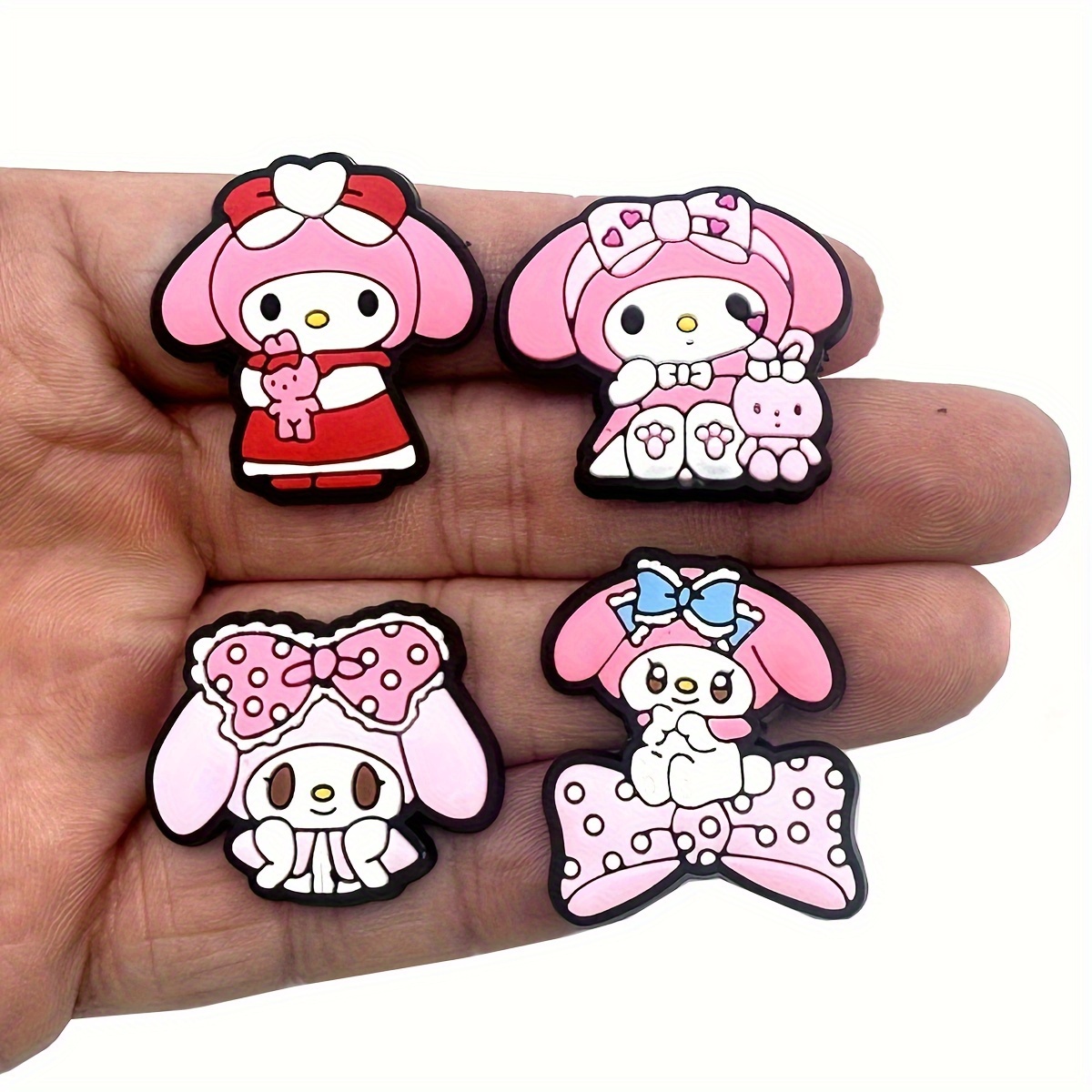 10pcs Cute Sanrio Kuromi For Croc Accessories Shoe Jewelry Decoration