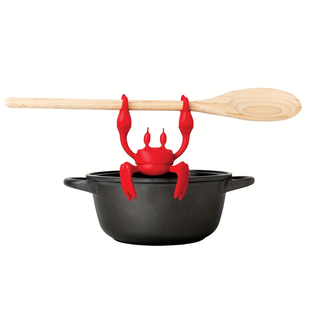 Creative Red Crab Shelf Spoon Pad, Silicone Non-slip Cutlery