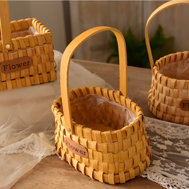 Flower Girl Basket, Hand-woven Wooden Flower Basket, Rectangular Hand-held,  Wooden Flower Basket, Flower Arrangements Basket, Rattan Woven Succulent  Plant Basket, Bridesmaid Gifts, Bride, Bachelorette Party, Wedding  Decorations For Reception - Temu Germany