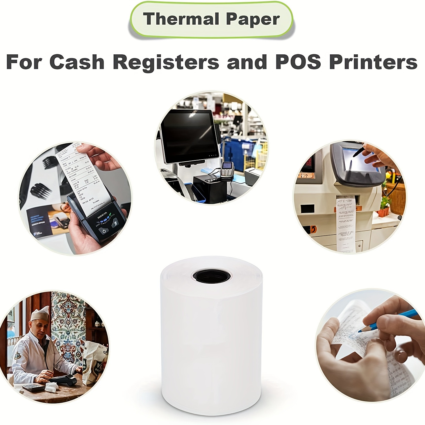 2 1/4'' Wide 57mm Wide Thermal Paper Roll- Credit Card Receipt