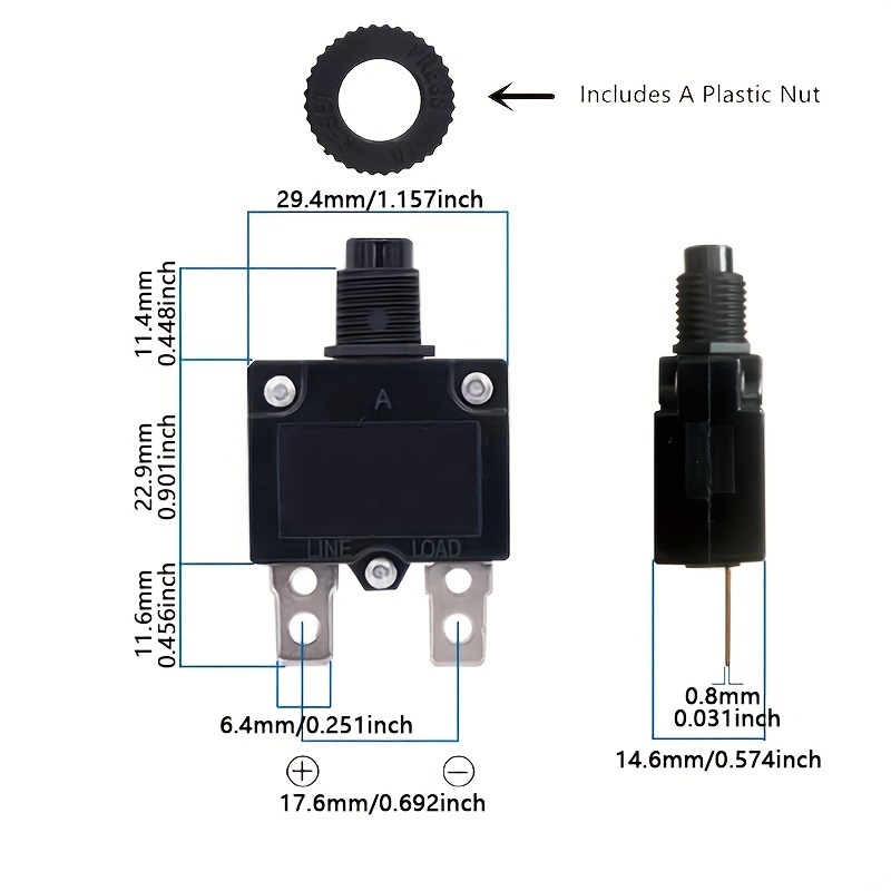 Petit disjoncteur domestique interrupteur d'air miniature TPN 1P + N  système MC