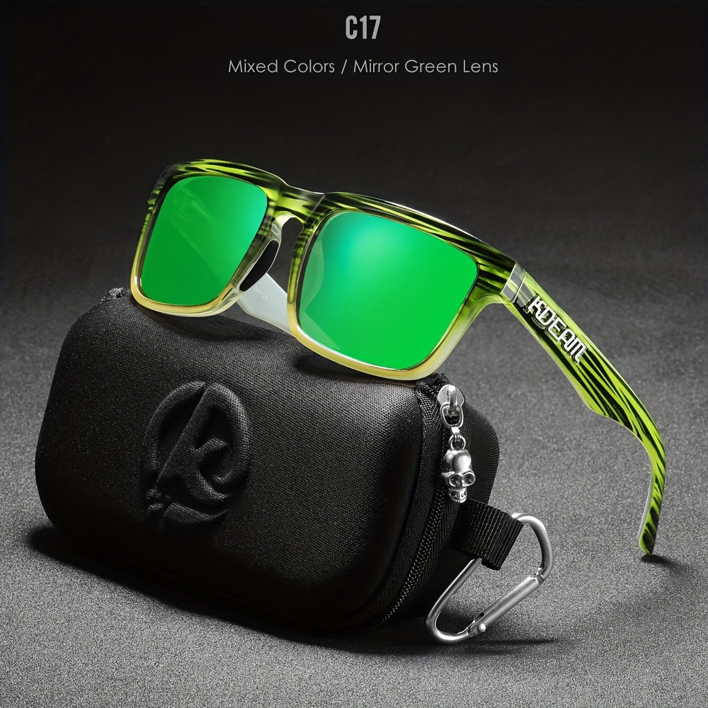 Luxury Mens Polarized Non Polarized Sunglasses With Memory Beam, Spring  Legs, Green Paint, And Blue Film Square Frames Includes Luxury Box From  Tanqia, $21.14