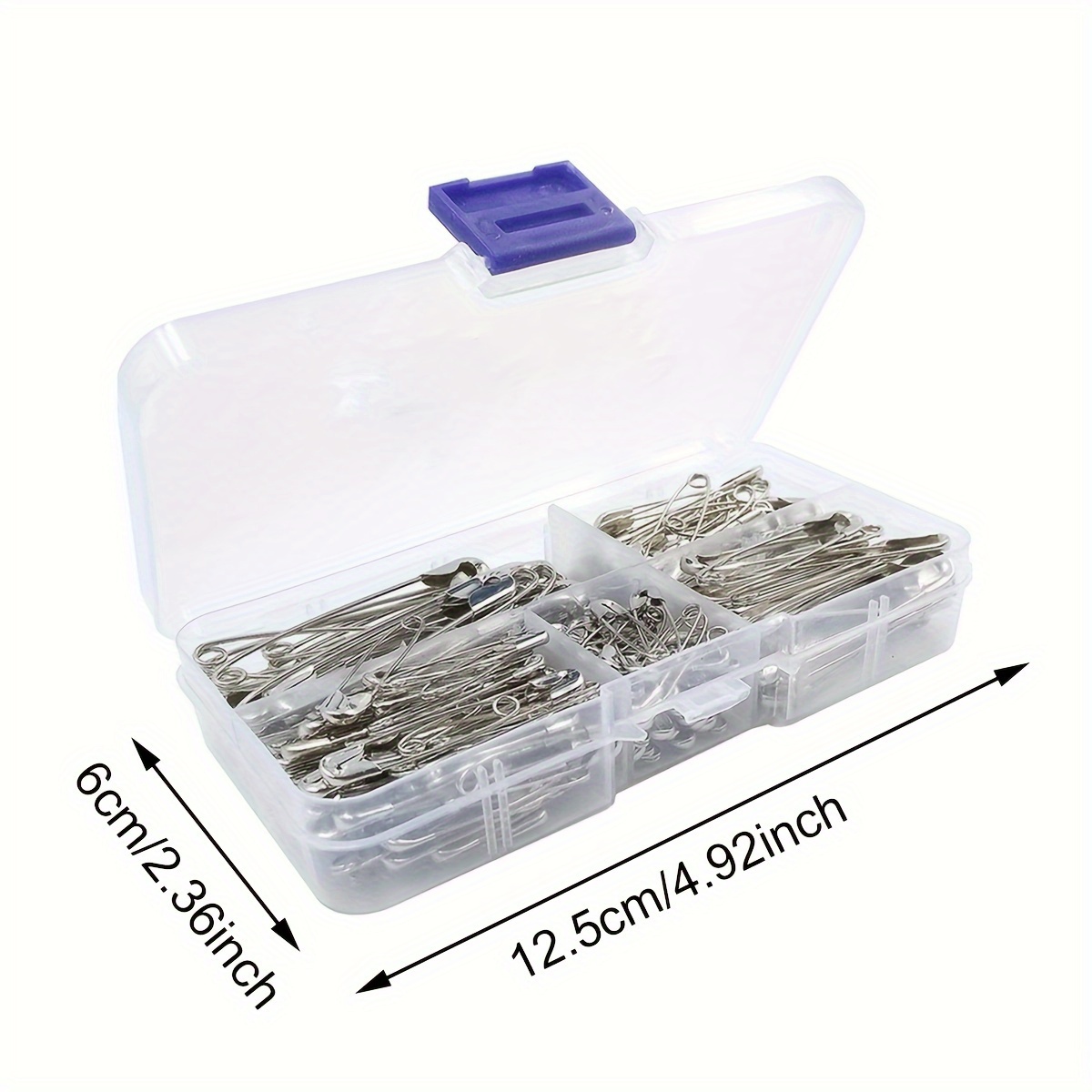 540pcs Safety Pin, Small Large Safety Pins Set Nickel Plated Steel Set With  Storage Box
