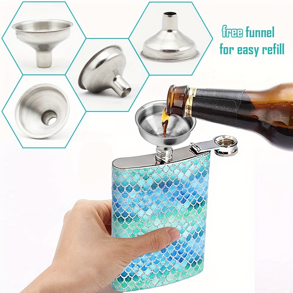 Stainless Steel Flask Round Portable Flask Fashionable Wine - Temu