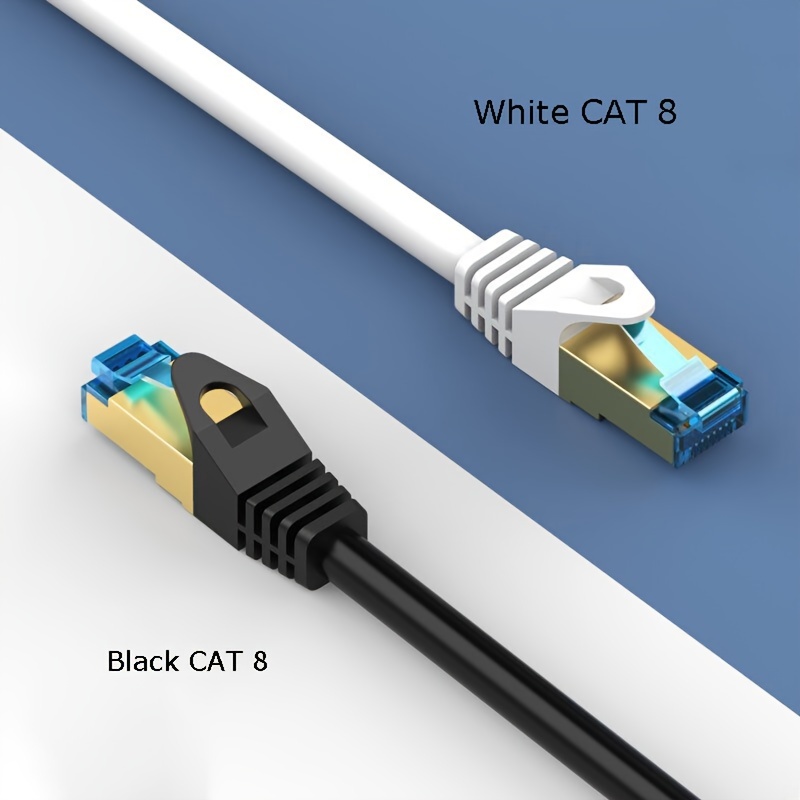 Câble Ethernet 30m blanc, Cat 7 Gigabit LAN Câble réseau RJ45 Câble  Ethernet plat haute vitesse 10gbps 600MHz / s STP Compatible avec  PC,console de jeu,ps4