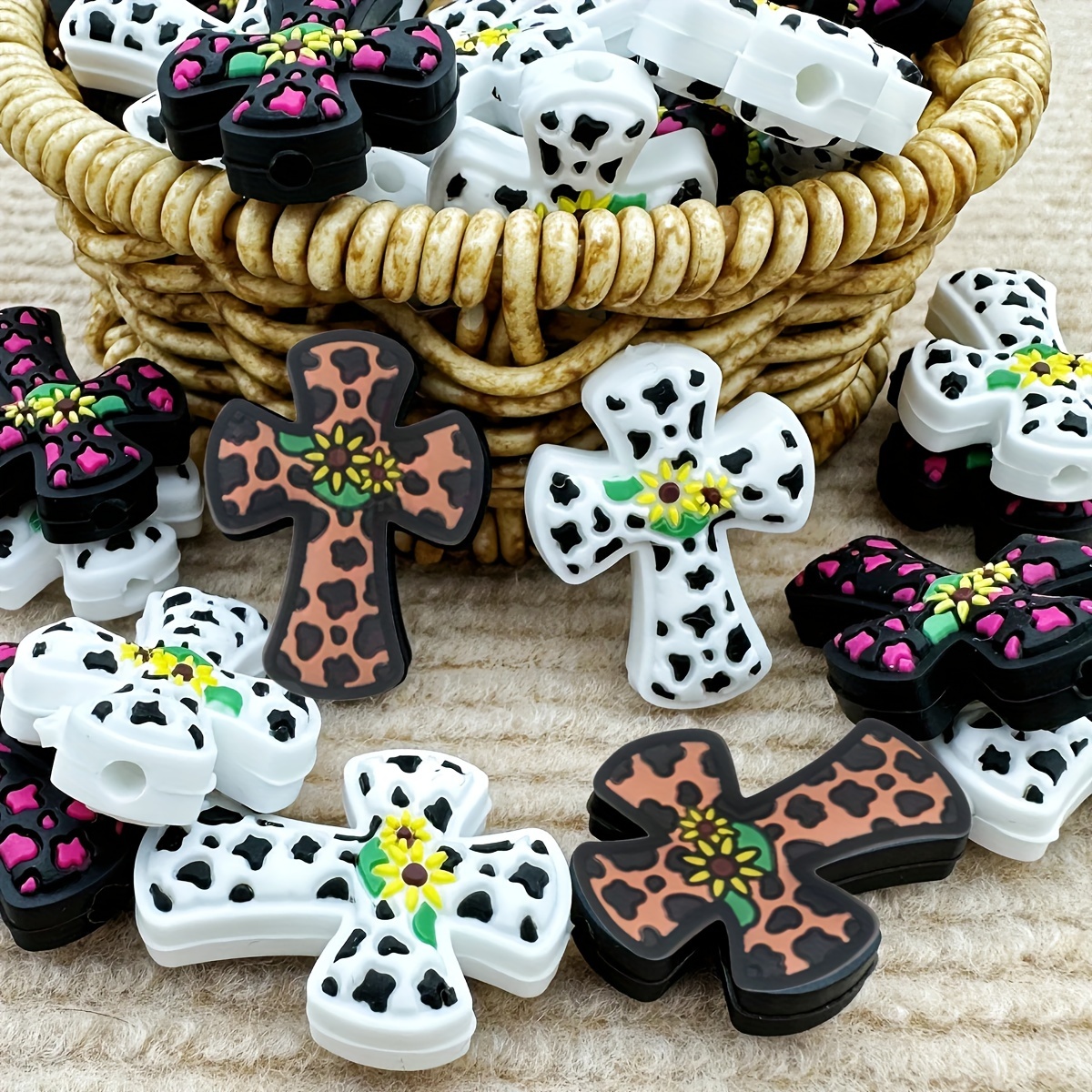 Cross Silicone Focal Beads For Jewelry Making Diy Creative - Temu
