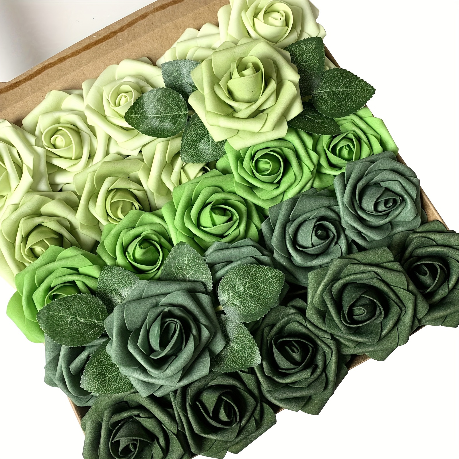 Artificial Flowers Emerald Green Foam Roses for Wedding Flowers