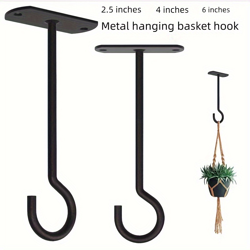 4pcs Wall Mounted Hooks Plant Brackets Hangers Iron Hooks For