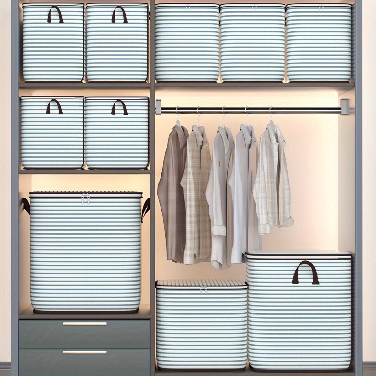 Space saving Clear Closet Hanging Organizer With Zippers For - Temu