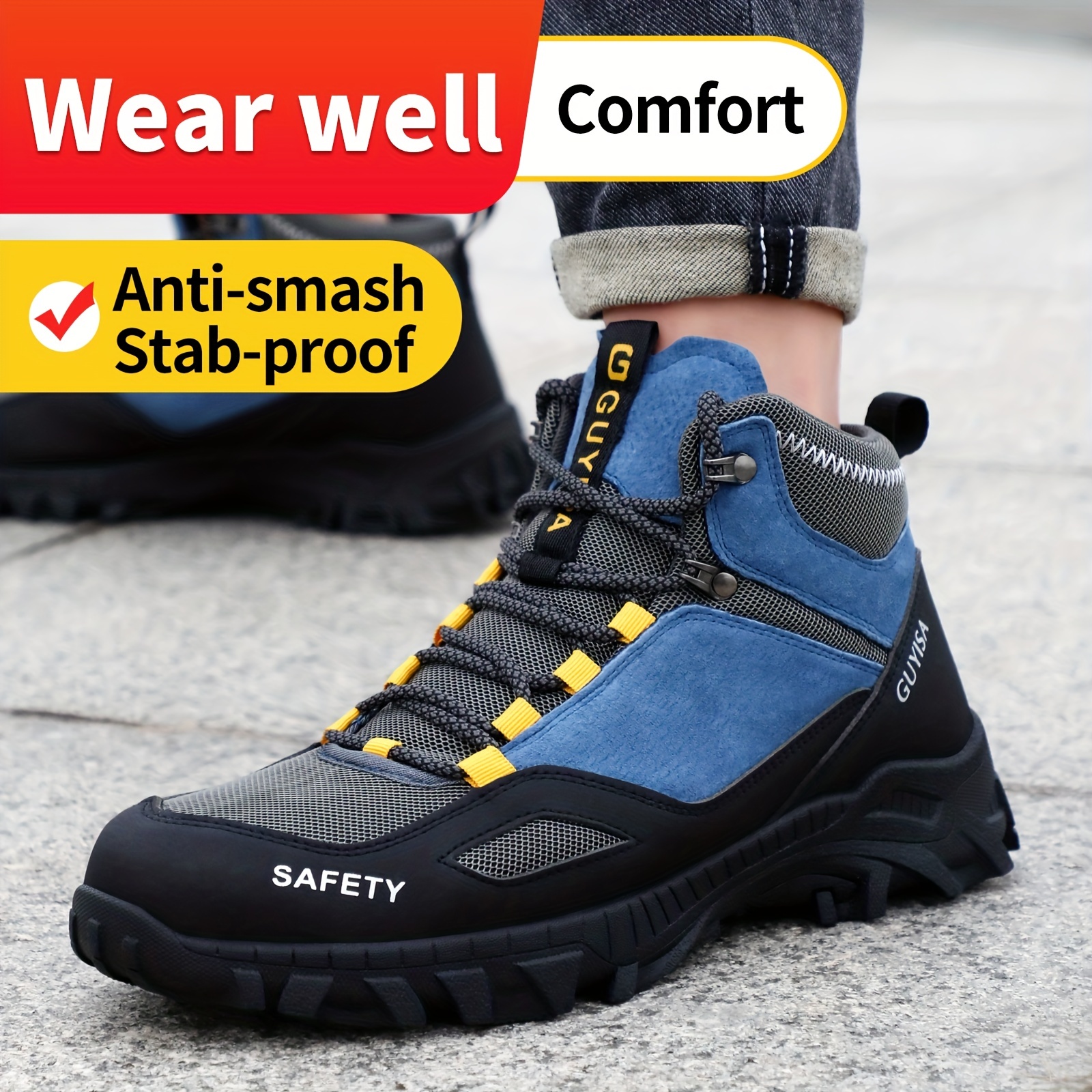 Chaussures de sécurité pour hommes respirantes anti-fracas anti