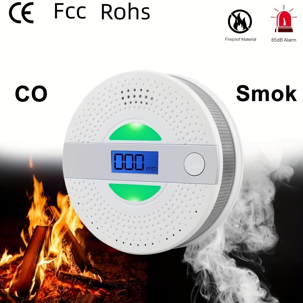 Kidde - Detector de monóxido de carbono y humo, funciona con pilas, alarma  combinada de humo y monóxido de carbono con alerta de voz
