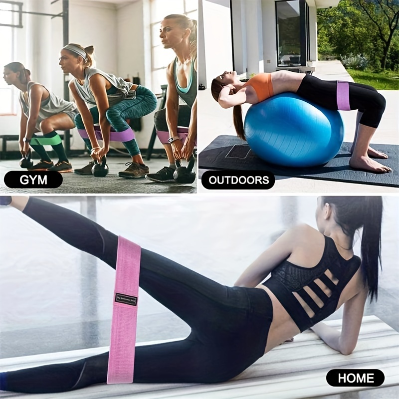 3pcs Resistance Bands Set for Legs and Butt Fabric Exercise Tension Loop Bands