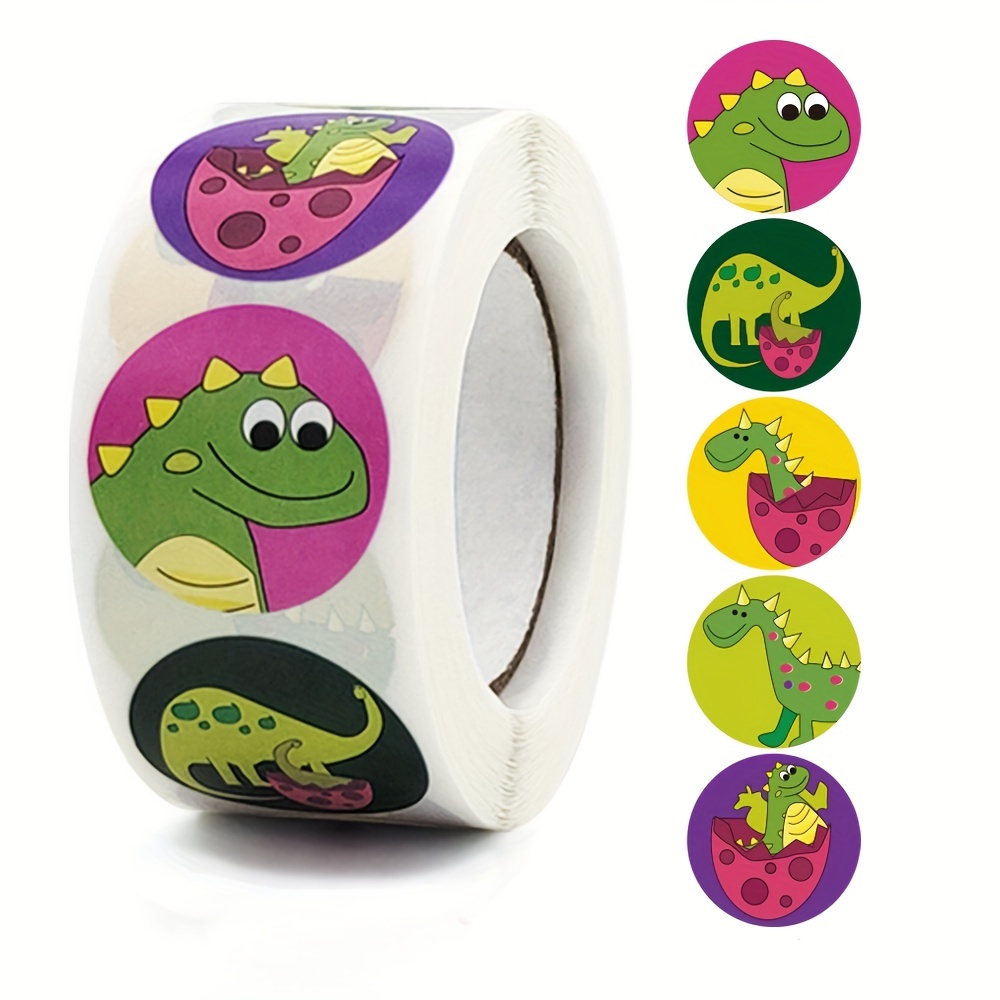 Round Dinosaur Stickers For Kids Teacher Reward Stickers - Temu