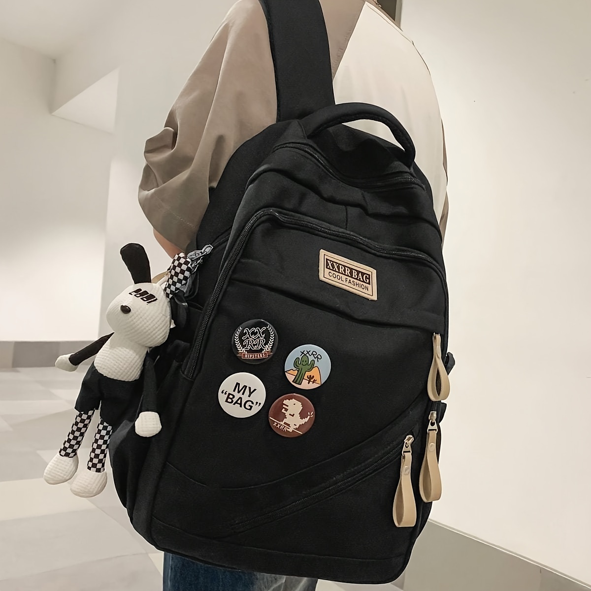 

Fashion Large Capacity Backpack, Preppy College School Daypack, Travel Commute Knapsack & Laptop Bag