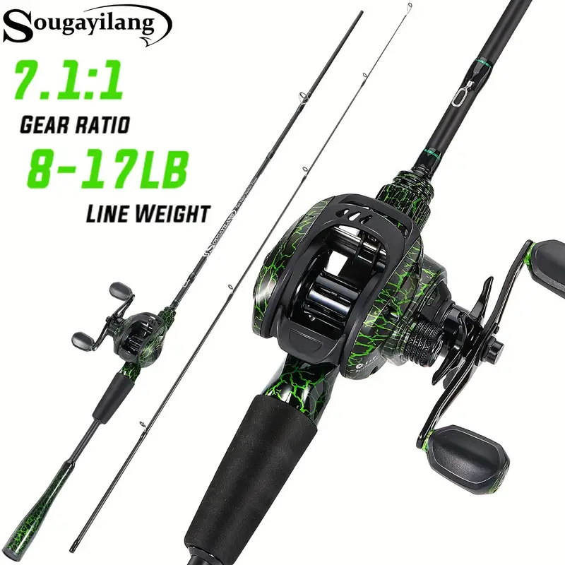 Fishing Rods 1.7m Fishing Rod Reel Combos 5-Piece Portable