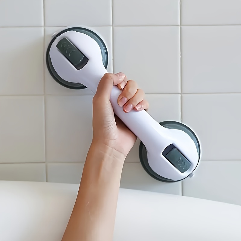 

Non-slip Shower Safety Handle With Suction Cups - Bathroom Support Grip, For Elderly And Disabled, White Plastic, Bathroom Accessories