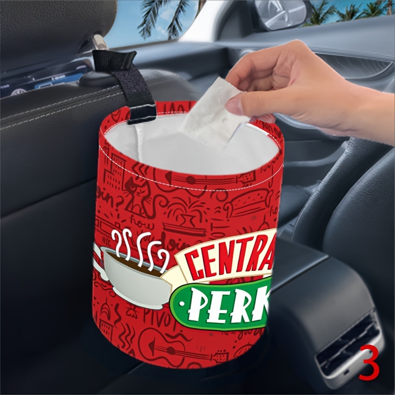 

1pc Car Trash Can, Waterproof Trash Can, Kitchen Camping Trash Bin, Women's Car Accessories, Car Trash Organizer, Car Decoration