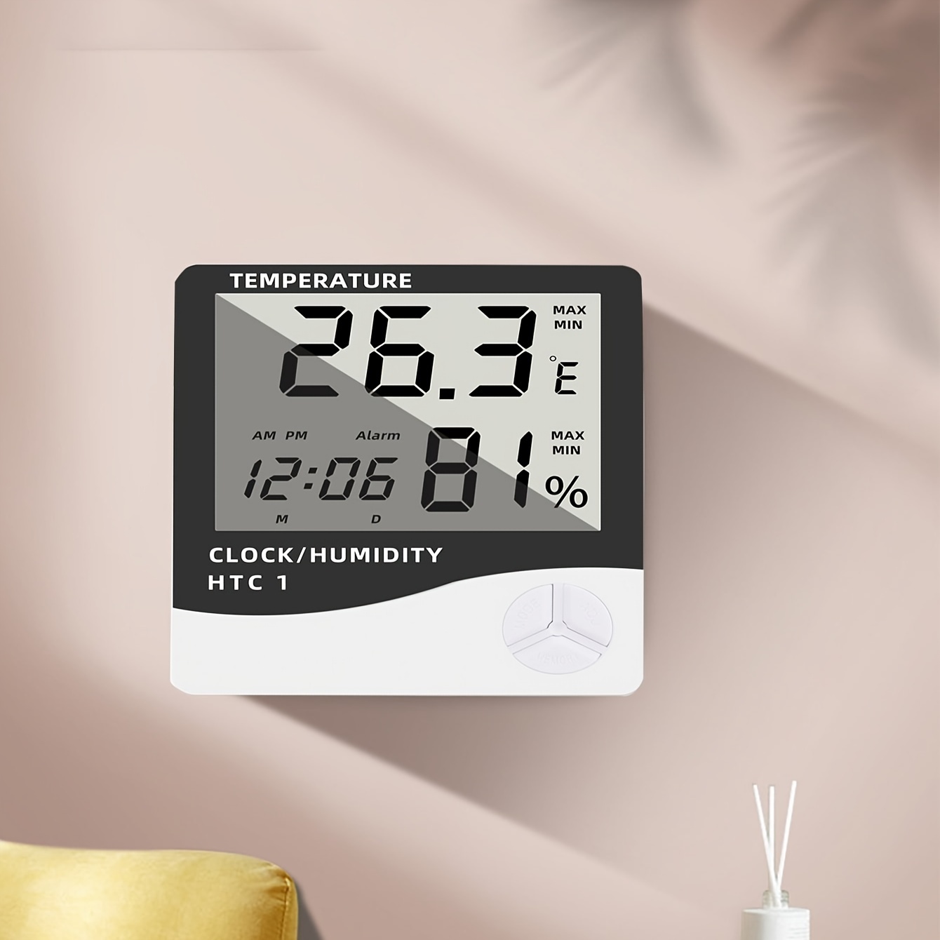 1pcs Thermomètre Hygromètre Salle Mur Température Humidité