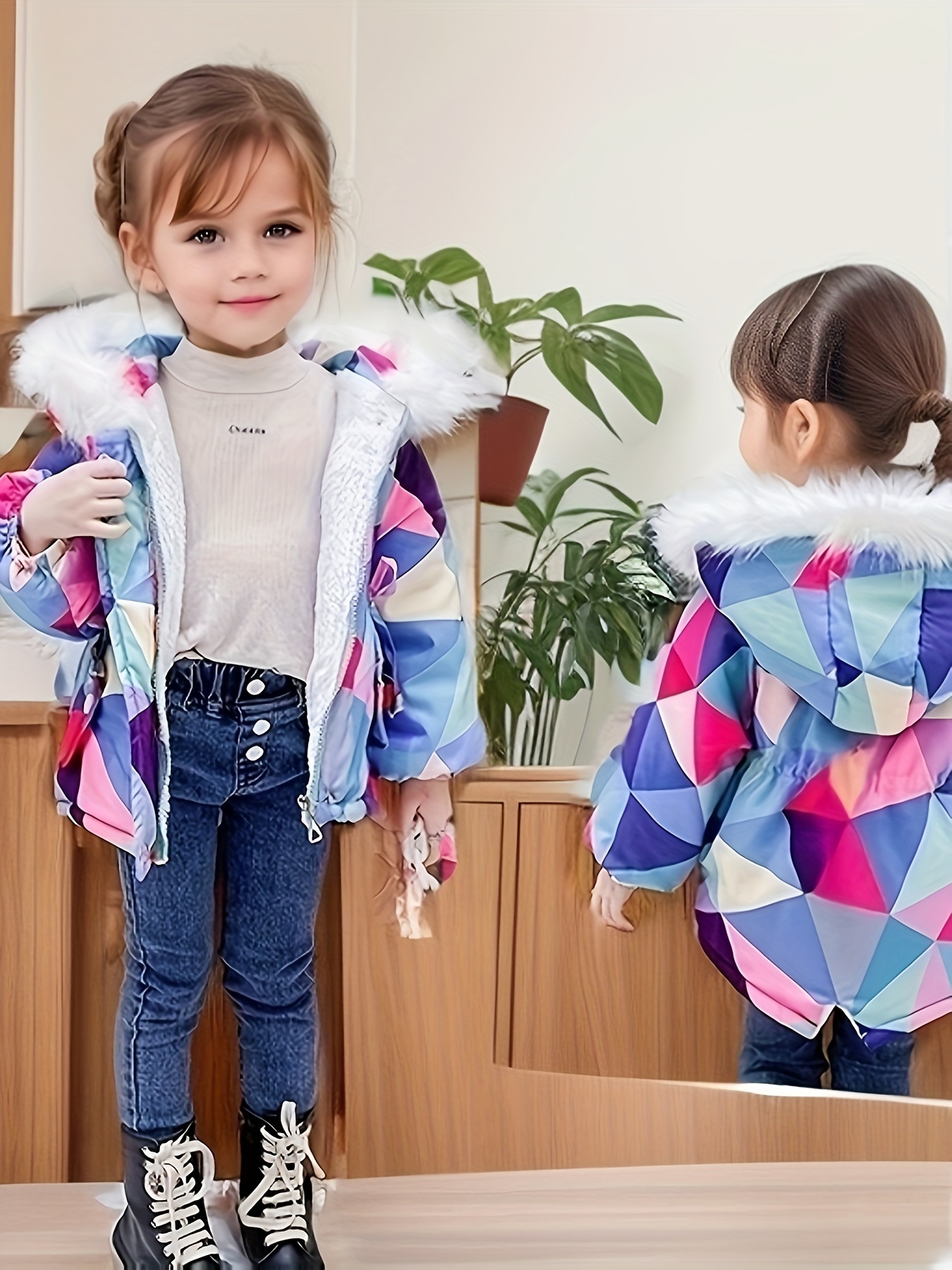 Little Girls Warm Cotton padded Coat Boys Girls Cute Temu