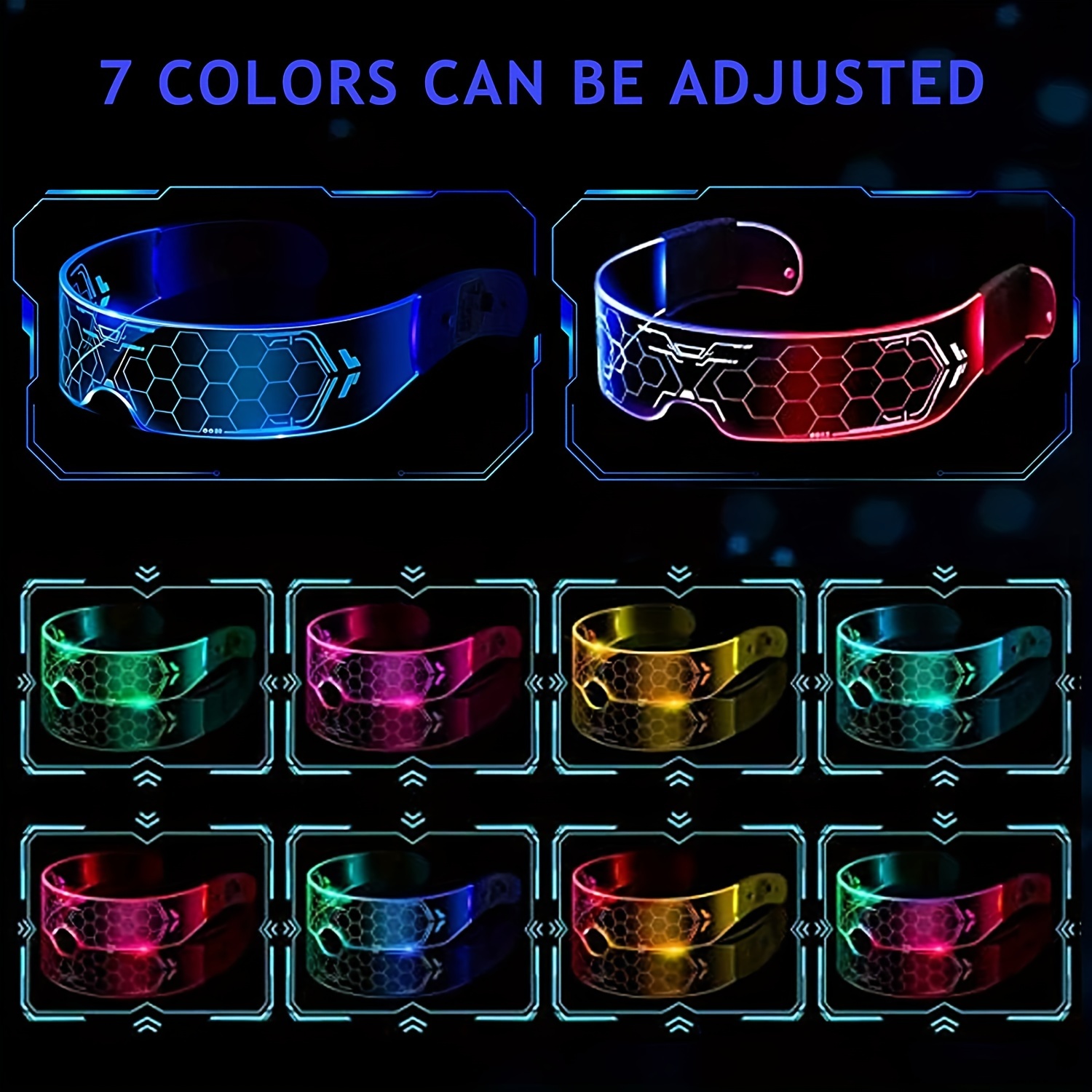 Gafas Led Emiten 7 Colores - Z-SmileFun - LuminousGlass 