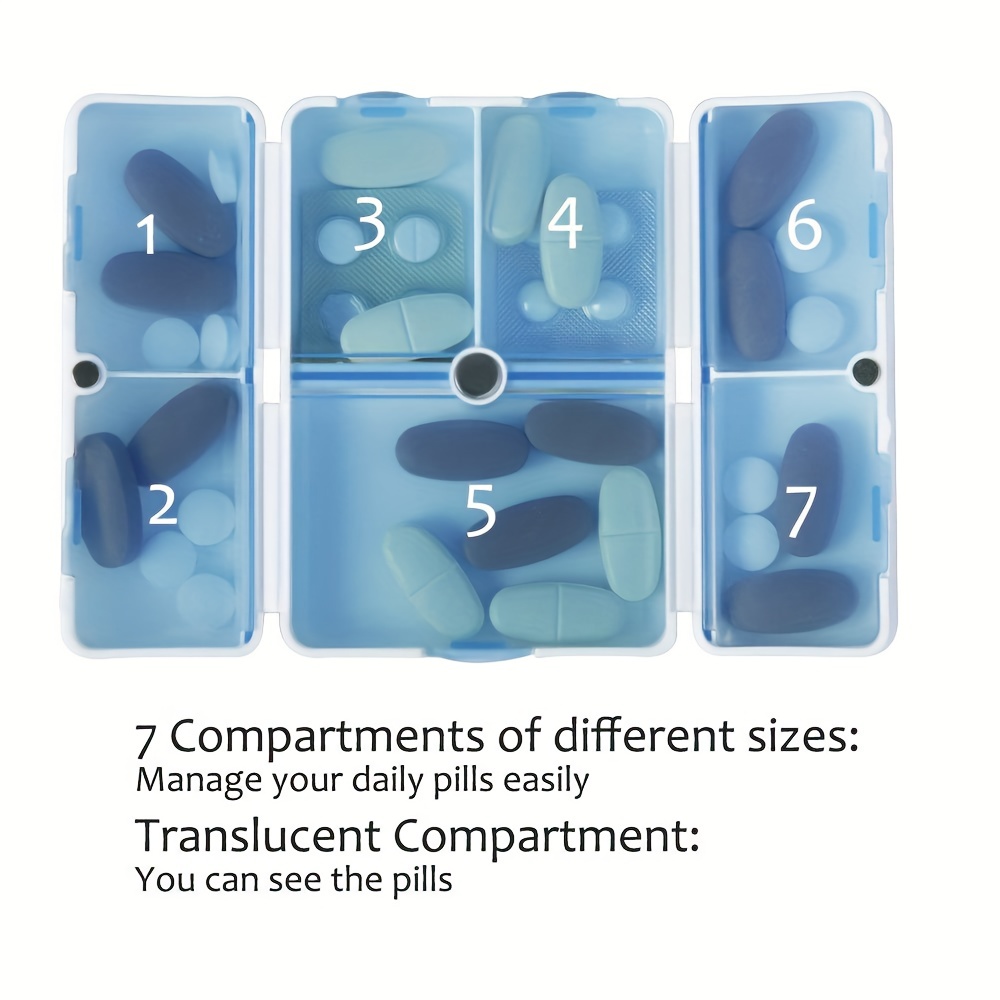 Magnetic Pill Organizer,Travel Travel Pill Box Supplement