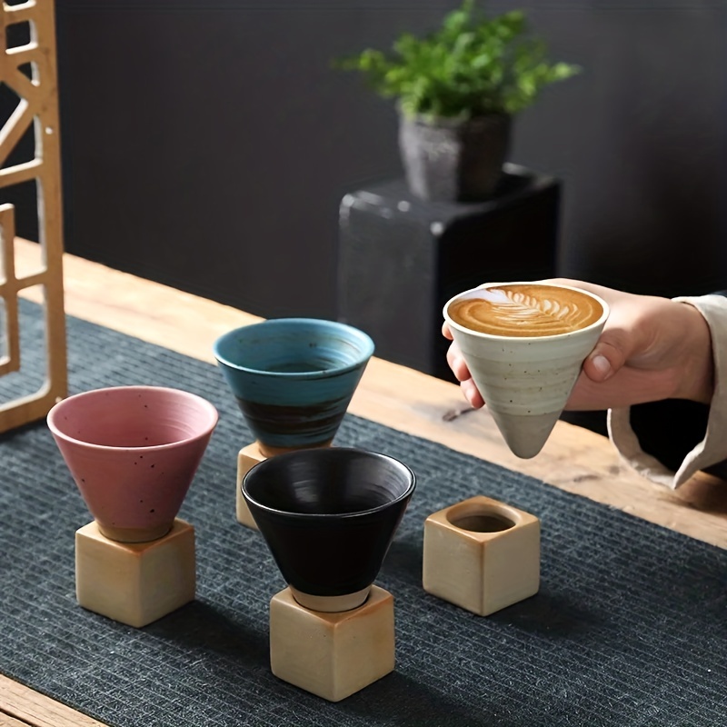 Ceramic Espresso Coffee Cups Set - VICRAYS 4 oz Porcelain Espresso
