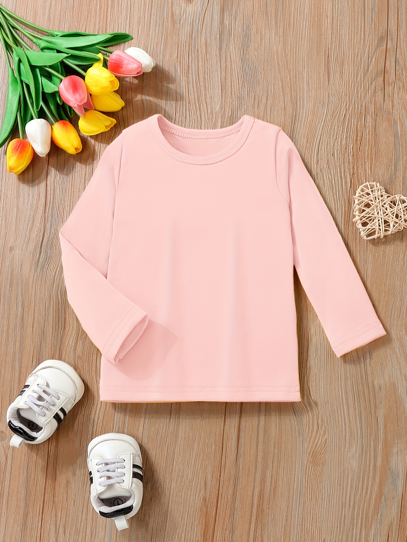 Toddler Girl Basic Solid Plain Cotton T Shirts Tops Long - Temu