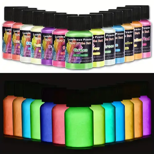 10g Luminous Glitter Powder Nail Phosphor Pigment Long-Lasting Glow in Dark  Epoxy Resin Filler for DIY Resin Mold Filling Crafts