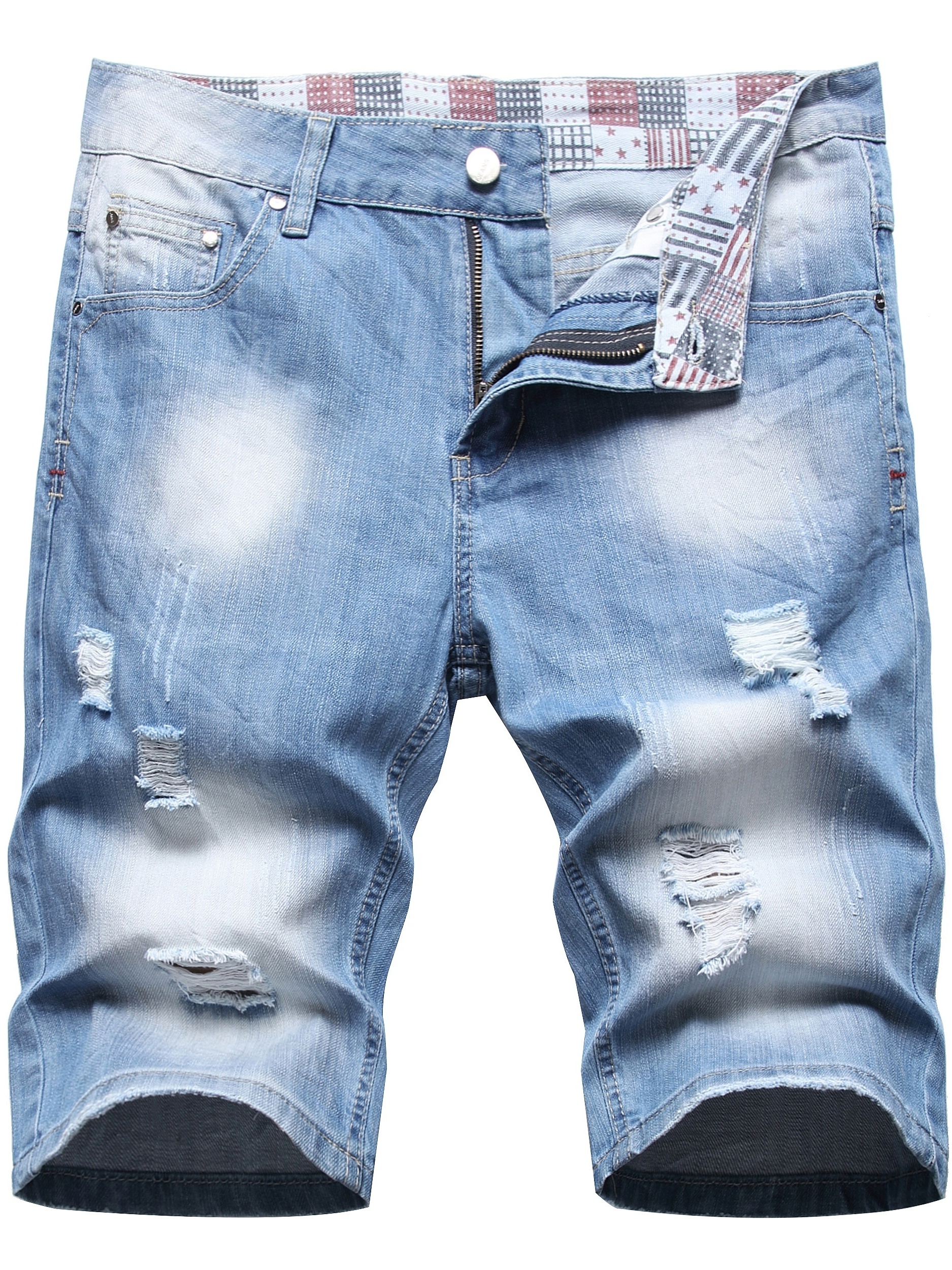 ripped denim shorts mens casual street style distressed denim shorts for summer