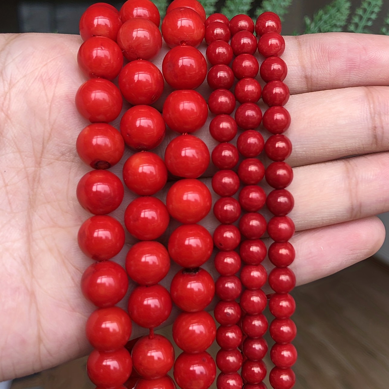 1 String Imitation Coral R Apple Red Beads, Rondelle Loose Spacer Beads  Jewelry Accessories For DIY Jewelry Making Accessories, 3 Sizes