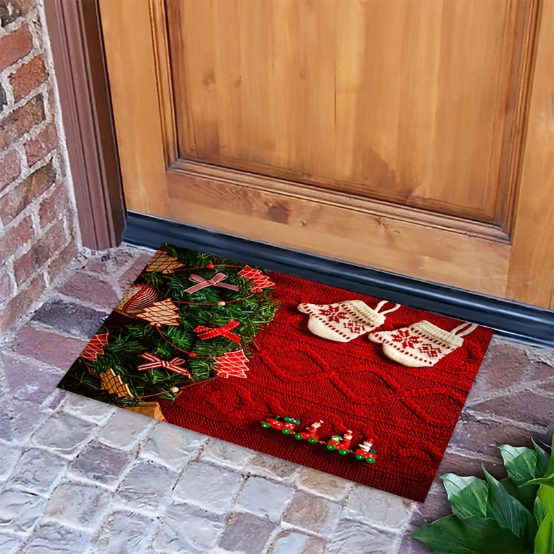 Christmas Decoration Door Mat Christmas Welcome Mat Non-Slip And