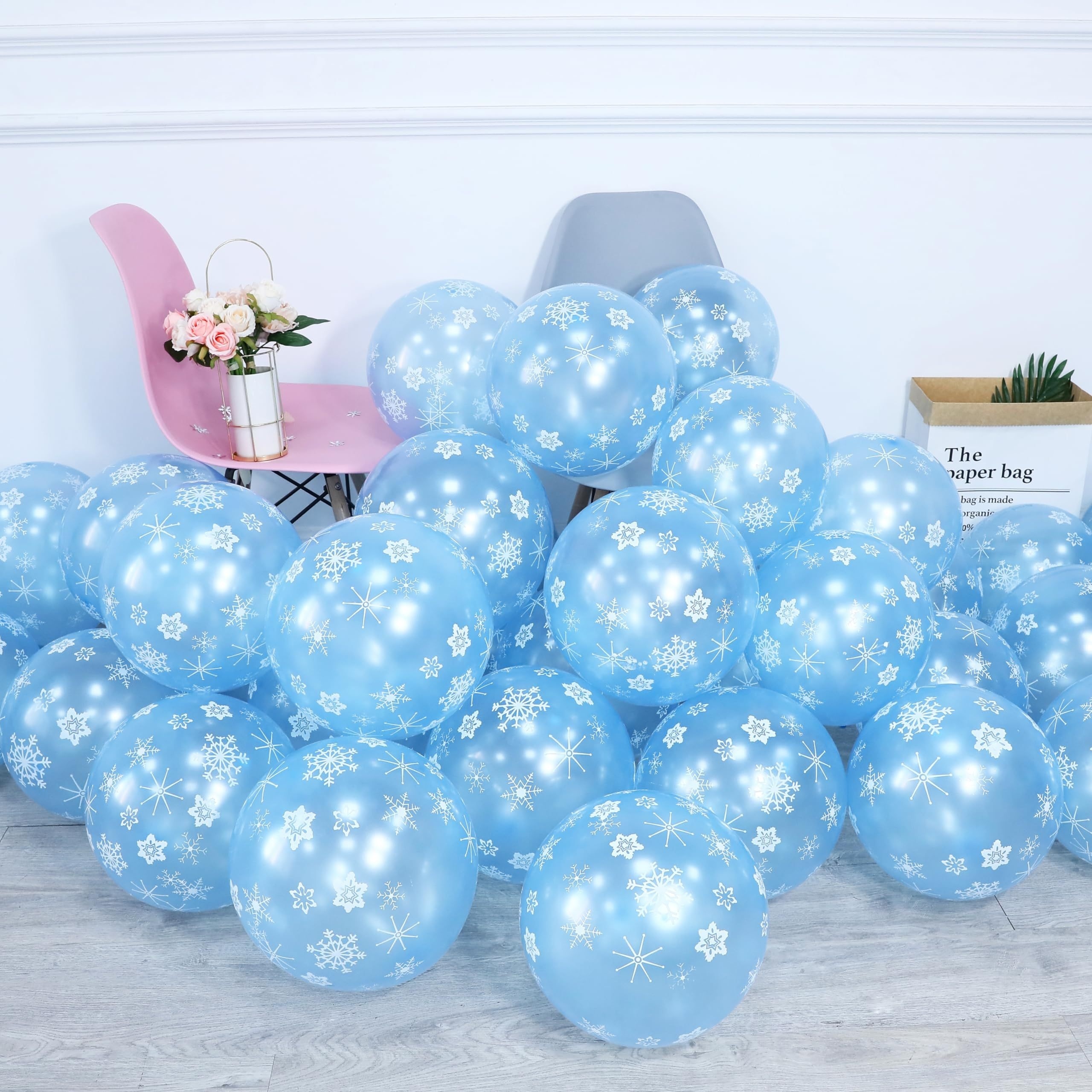 Snowflake Balloon Garland Arch Kit Winter Wonderland Party Decorations