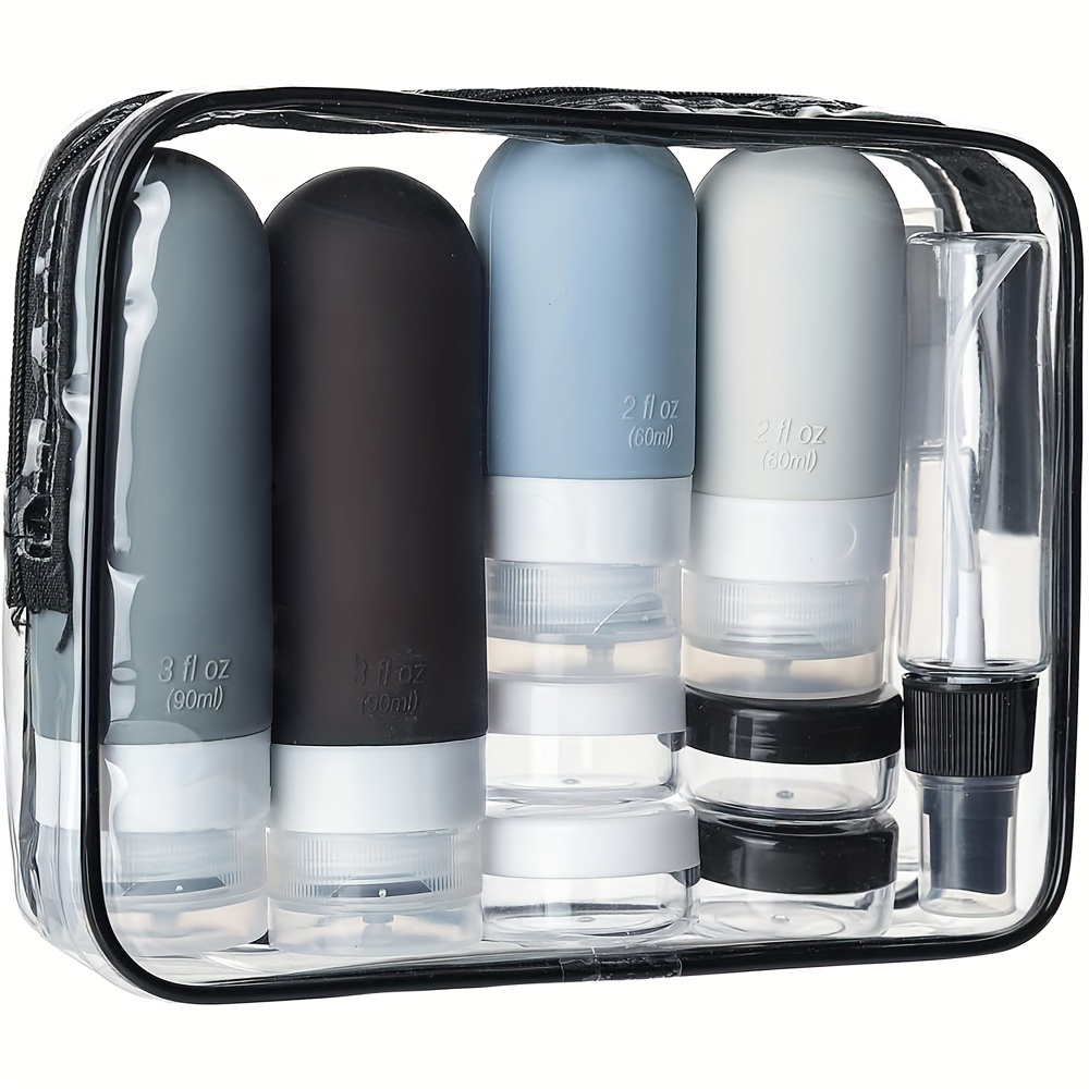 

Travel Bottles Set - Tsa Approved Leak Proof Silicone Squeezable Containers For Toiletries, Conditioner, Shampoo, Lotion & Body Wash Accessories
