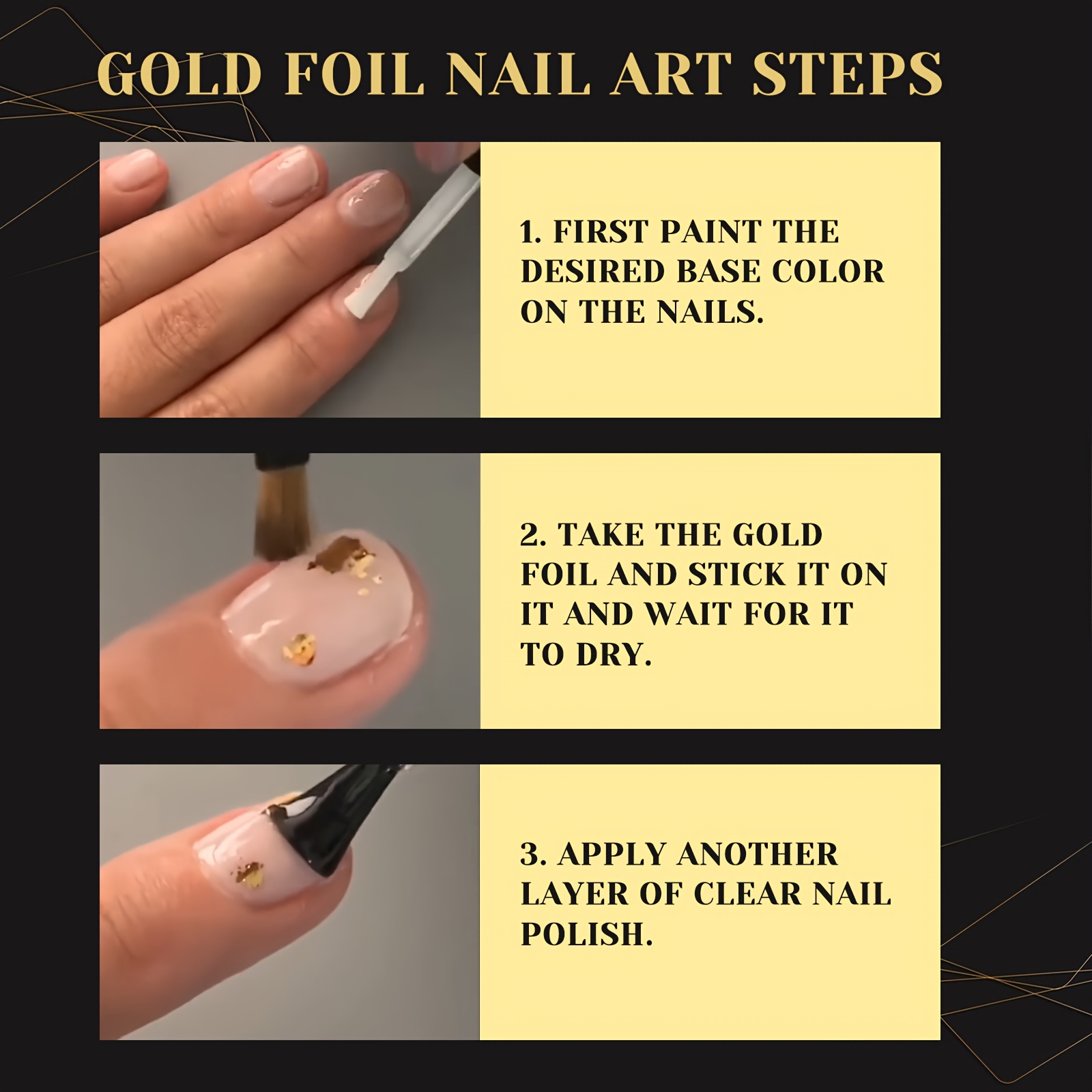 Multifunctional Golden Foil Paper Nail Polish Sequins Skin - Temu