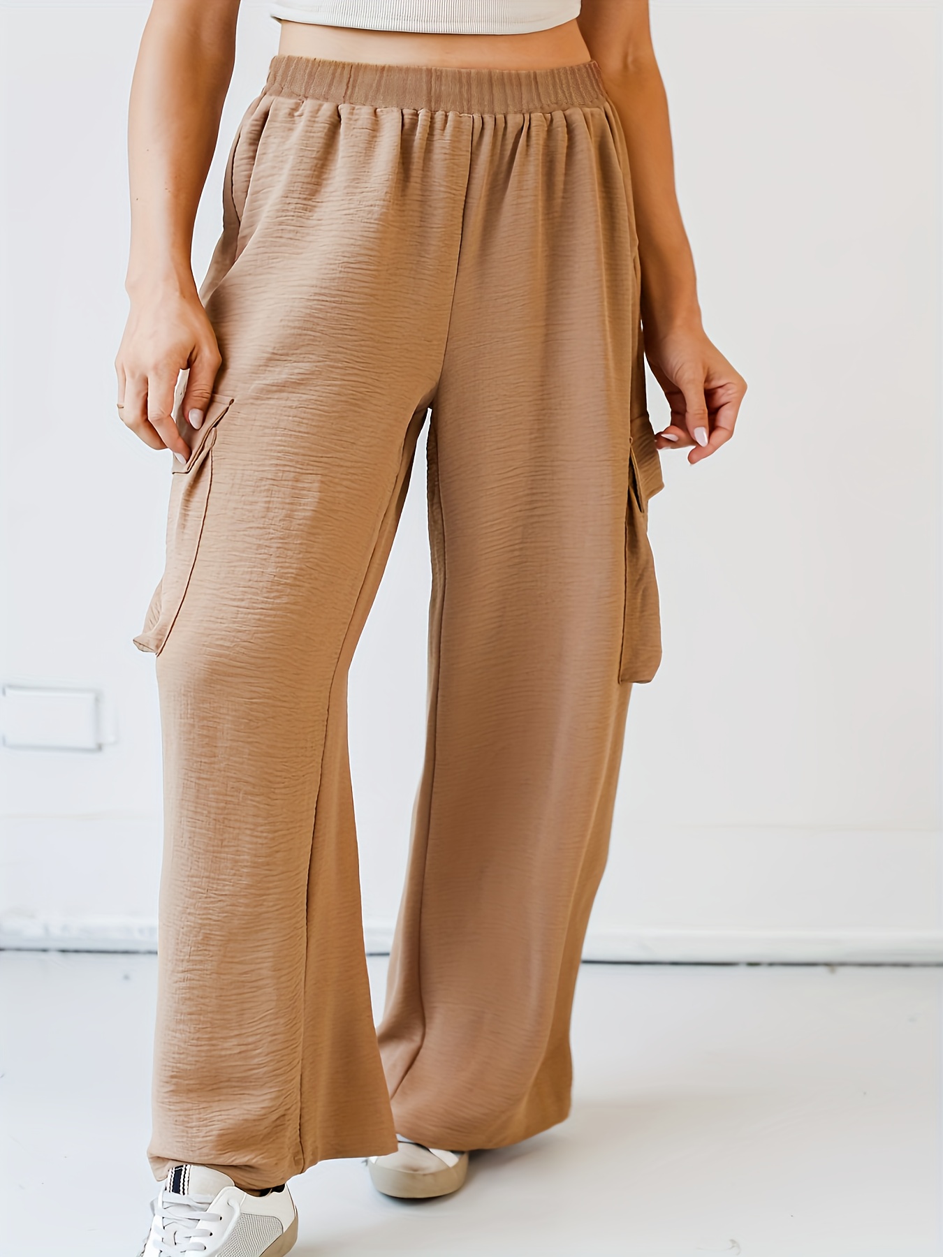 TIYOMI Ladies Plus Size Pants 4X Brown Casual Full Length Ankle