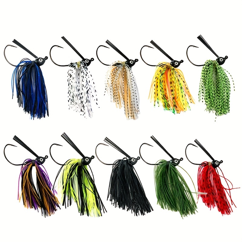 12PCS Silicone Jig Skirts with Jig Rattles Bell Fishing Spinnerbait