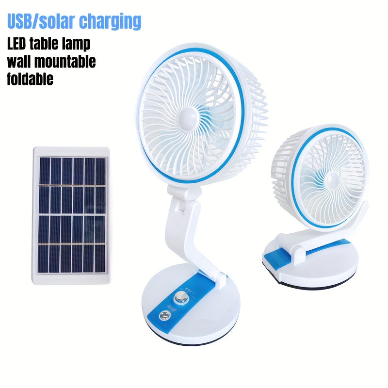 Ventilateur solaire rechargeable USB avec lumière DEL voiture maison  camping bur