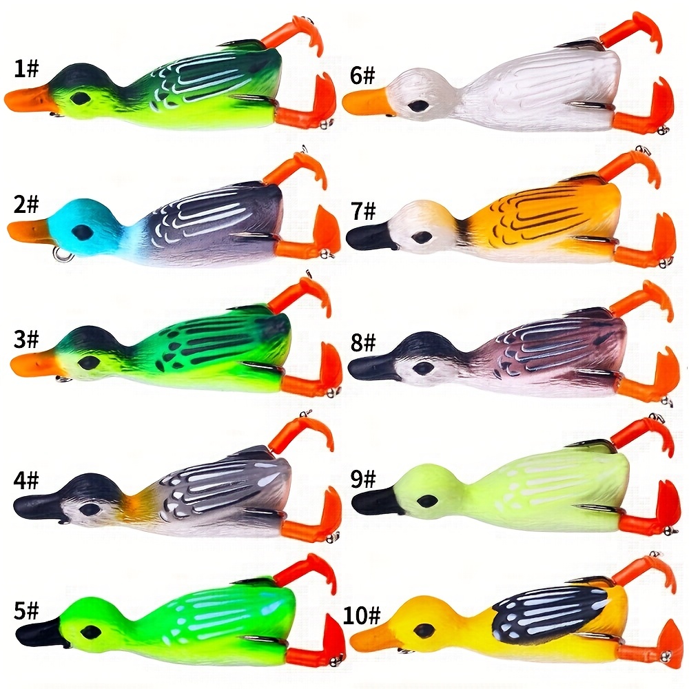 Bass Frog Duck Wobblers Topwater Silicone Fishing Lures - Temu
