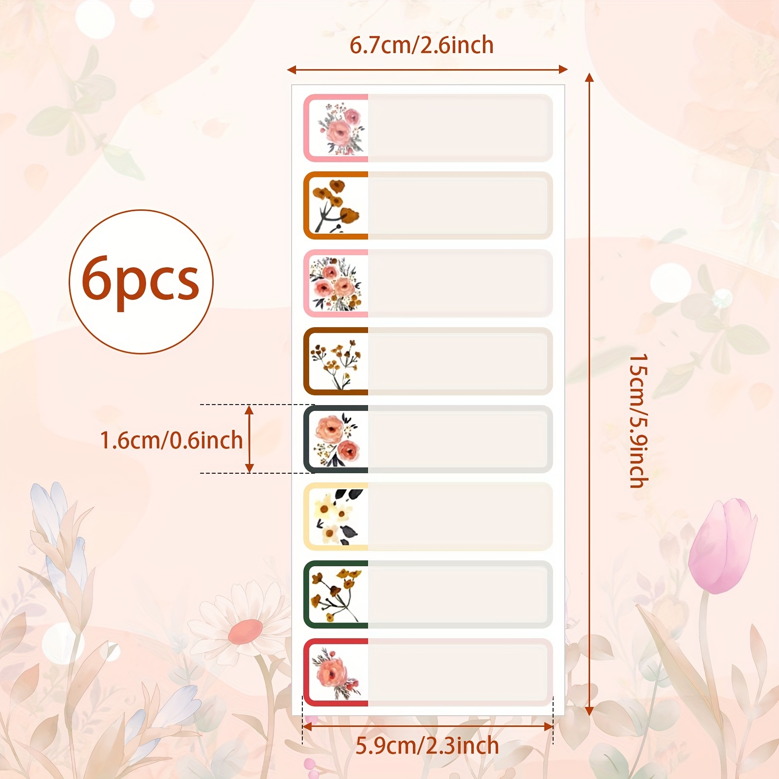 Cute Girly Waterproof Baby Bottle Labels Floral Design Name - Temu