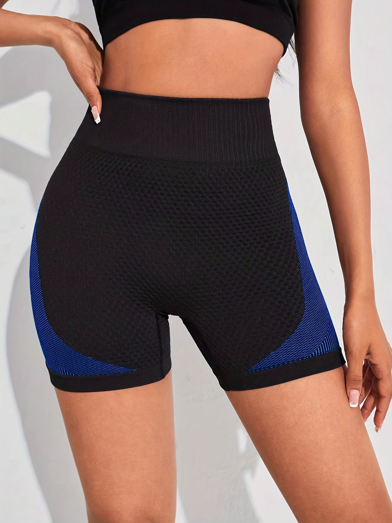 Solid Color High Waist Yoga Sports Shorts Workout Butt - Temu Canada