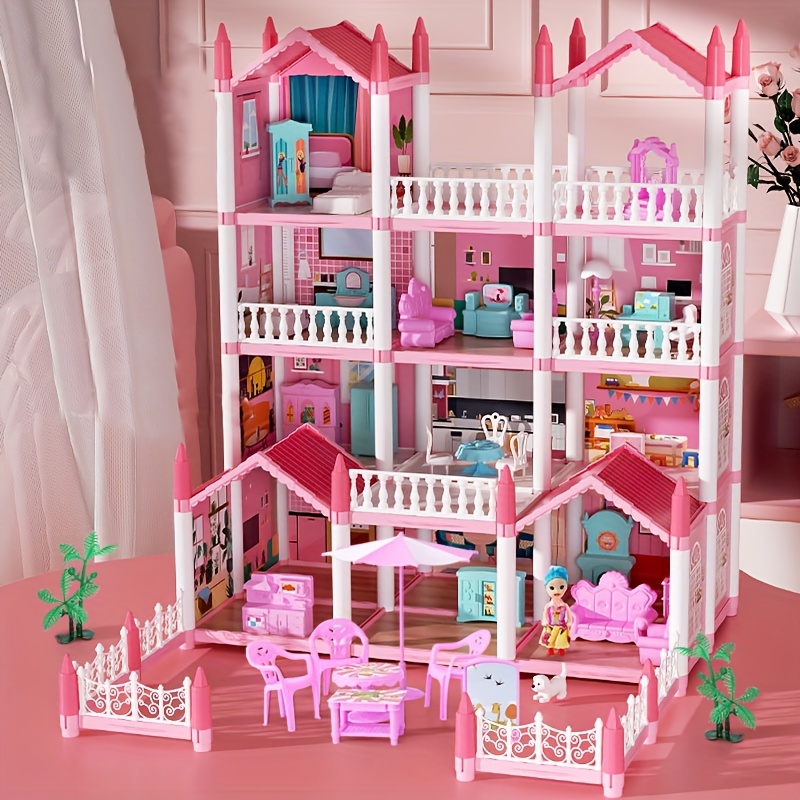 Dream Doll House Playhouse Dollhouse Toy Set Villa Princess - Temu
