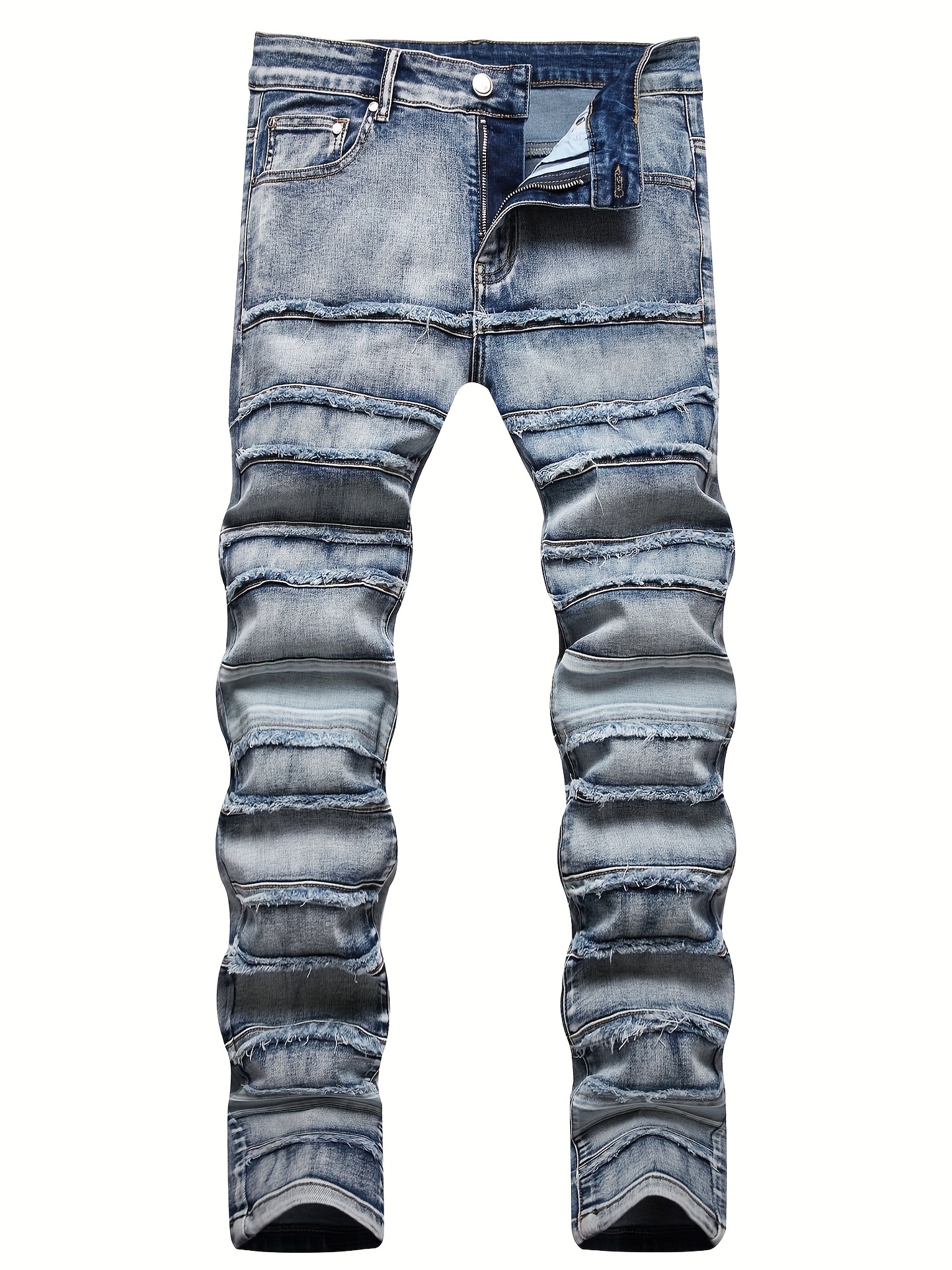 Slim Fit Straight Leg Jeans Men's Casual Street Style - Temu